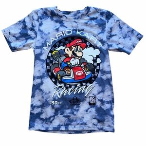 Mario Kart Racing Nintendo Short Sleeve Shirt Boys Size 12 Blue Graphic Tee